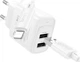 Сетевое зарядное устройство с кабелем Hoco C141A Smart dual-port charger set (iP) White (6942007627870) - изображение 3