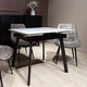 Стіл обідній, розкладний 4-6 місць 190 см Hugo, Pure white ceramic top black base - изображение 1