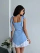 Жіноча комбінована сукня міні на бретелях Uaclothes 42 Блакитний (like38378-188111349) - зображення 5