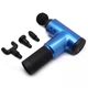 Вибрационный массажер для тела Fascial Gun синий с аккумулятором 4 насадки 6 режимов 24х24,5х51 см - изображение 1