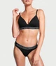 Трусики стрінги лого-резинка вікторія сікрет victoria's secret Чорні Logo Cotton Thong Panty S - изображение 3
