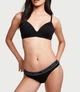 Трусики стрінги лого-резинка вікторія сікрет victoria's secret Чорні Logo Cotton Thong Panty S - изображение 5