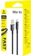 Кабель Baseus New Braided Fast Charging Cable USB-A to USB-C 100W/7.5W 1 м Cosmic Black (E0426W01) - зображення 2