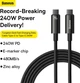 Кабель Baseus Tungsten Gold Fast Charging Data Cable Type-C to Type-C 240W 3 м Black (CAWJ040201) - зображення 11
