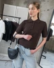 Женское вязаное поло Berluci коричневое One Size - изображение 3