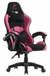 Кресло геймерское Bonro Lady 806 черно-розовое с подушкой-сердцем и регулируемой спинкой (76-167-42300097) - изображение 1