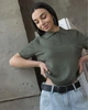 Женское вязаное поло Berluci зелёное One Size - изображение 4