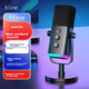Мікрофон FIFINE AM8 USB настільний з RGB-підсвіткою, шумозаглушення, чорний - зображення 3