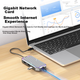 Док-станция YOYOTER USB-C Gen2 10G High-Speed HDMI 4K/60Hz Gigabit Ethernet RGB Lighting, универсальная для ноутбуков, телефонов и планшетов. - изображение 5
