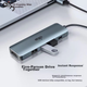 Док-станція розширення Aigo Type-C, USB-хаб, HDMI-адаптер, розгалужувач-хаб, адаптер для ноутбука, швидка зарядка PD100W, USB-док-станція розширення T05-H1 (металева) - изображение 6