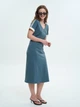 Платье-футболка миди летнее женское ROZA 250732 2XL Графитовое (4824005760792) - изображение 3