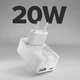 Ładowarka sieciowa SBS Flexi Wall Charger 20W PD USB-C USB-A White (TETRGANUSBTCFOLD20W) - obraz 2