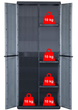 Багатофункціональна шафа пластикова Keter Armadio Portascope Jolly 241070 сіра - изображение 3
