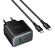 Сетевое зарядное устройство Hoco C158A 1USB-C/1USB QC/PD45W GAN+Type-C to Type-C - изображение 3