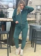 Женский велюровый спортивный костюм, цвет изумрудный, 62 - изображение 2