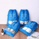 Набор чехлов для хранения и перевозки обуви Shoe Bag на затяжках, с окошком 10 шт 27 х 36 см Голубой - изображение 3