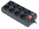 Фільтр мережевий REAL-EL RS-8 Protect, 8 розеток, 1.8 м, Black (EL122300021) - зображення 2