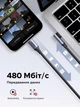 Кабель Ugreen L536 USB-C - USB-C кутовий 90° 240 Вт PD 3.1 2 м Темно-сірий (85345) - зображення 9
