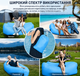 Надувной ламзак 240×70 см Premium Air Sofa – портативный лежак для отдыха, пляжа, кемпинга и путешествий, голубой - изображение 4