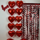 Набор фольгированных шаров для фотозоны Red Hearts Love с гирляндой сердец, красный декор - изображение 1