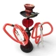 Кальян Hookah Dafna 0151-2 Red высотой 36 см на 2 персоны - изображение 3