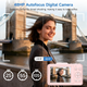 Цифровая компактная камера 4K 48MP ZHIZJIA H16 Pink — Компактный фотоаппарат для блогеров с автофокусом, 16x зумом и SD-32GB - изображение 3