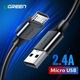 Кабель UGREEN US289 USB 2.0 to Micro USB Cable Nickel Plating 2A 1m Black (60136) - изображение 3