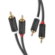 Кабель UGREEN AV104 2 RCA Male to 2 RCA Male Audio Cable 2m Black (10518) - изображение 1