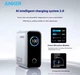 Мережевий зарядний пристрій Anker Gan Charger 100W PD, 3-Ports, Display, with USB-C Cable Silver (B121BG41) - зображення 3