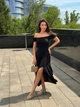 Вишукана сукня з креп-жатки мод ДНЦБ-138, Чорний, 50-52 - изображение 1