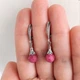Сережки Hand Made с натуральным рубином в бордово-розово-малиновых оттенках - изображение 2