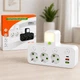 Тройник в розетку на 3 розетки, 2 USB + 1 Type-C, с кнопками, Белый (Разветвитель) - изображение 7
