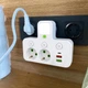 Тройник в розетку на 2 розетки, 2 USB + 1 Type-C, с кнопками, Белый (Разветвитель) - изображение 3