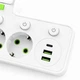 Трійник у розетку на 4 розетки, 2 USB + 1 Type-C, з кнопками, Білий (Розгалужувач) - зображення 10