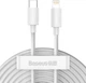 Зарядний кабель Baseus Simple Wisdom Kit (2шт) Type-C to Lightning PD 20W 1.5m White (TZCATLZJ-02) - зображення 3