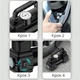 Автомобильный компрессор портативный Air Pump SCK619 12V с манометром и LED фонарем стрелочный - изображение 8