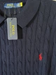 Мужская футболка поло Ralph Lauren Cable Knit темно-синяя, размер M (RL13001.1M) - изображение 5