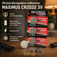 Літієві батарейки Maximus CR2032 3V — комплект 10 таблеток для пультів, ваг, автоключів і годинників - зображення 2