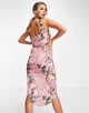 Сукня міді ASOS DESIGN Button Bodice Tuck Рожевий EU34 110514182 - изображение 3