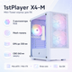 Корпус для ПК 1stPlayer X4-M Mini-Tower без БЖ MicroATX/Mini-ITX RGB White (X4-M-WH-2F1P-W-1F1-W) - зображення 2