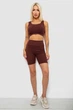 Жіночий костюм в рубчик топ і шорти 221R3021 розмір XL колір Шоколадний - зображення 2