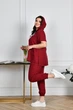 Женский костюм льняной бордовый 56-58 р844.4342 - изображение 2