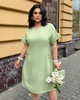 Женское платье свободного кроя фисташковое 56-58 р844.3737 - изображение 3