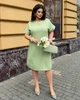 Женское платье свободного кроя фисташковое 56-58 р844.3737 - изображение 4