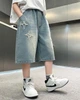 Джинсовые шорты на резинке для мальчика oversize синие рост 150 (1461-150) - изображение 3