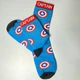 Женские носки 1 пара с принтом “Captain America" 36-41 р синие хлопковые высокие - изображение 6