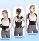 Корсет для вирівнювання спини POSTURE BELT, еластичний коректор постави, регульований, унісекс чорний - зображення 9