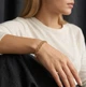 Браслет жіночий золотистий Xuping Jewelry з плетінням «Бісмарк» покриття 18к 18см - изображение 2