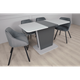 Стол обеденный раскладной в гостиную, кухню из ЛДСП Cosmo Grey 110(145)x68 Intarsio Антрацит / Серый Камень - изображение 4