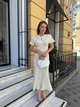 Ажурна сукня міді з текстурним верхом One size Молочна (009069) - зображення 7